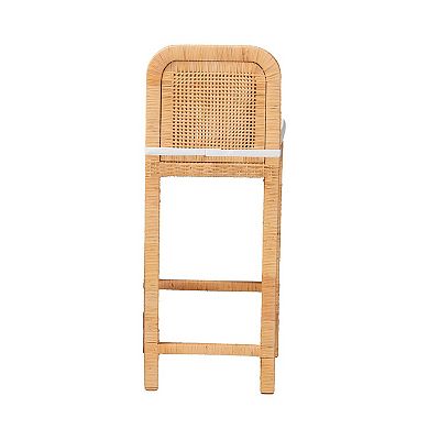 bali & pari Zariah Natural Rattan Cushioned Bar Stool
