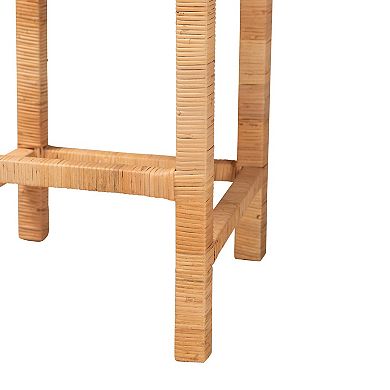 bali & pari Zariah Natural Rattan Cushioned Bar Stool