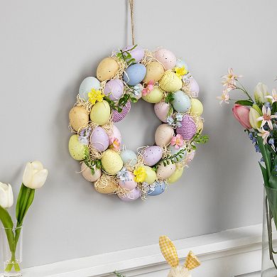 Northlight Floral & Easter Egg Spring Wreath - 12.5 Inches - Multicolor