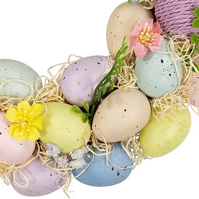 Northlight Floral & Easter Egg Spring Wreath - 12.5 Inches - Multicolor