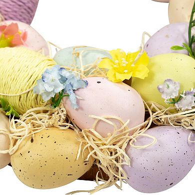 Northlight Floral & Easter Egg Spring Wreath - 12.5 Inches - Multicolor