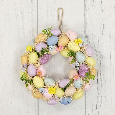 Northlight Floral & Easter Egg Spring Wreath - 12.5 Inches - Multicolor