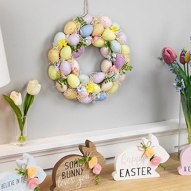 Northlight Floral & Easter Egg Spring Wreath - 12.5 Inches - Multicolor