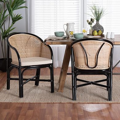bali & pari Miranda Rattan 2-pc. Dining Chair Set