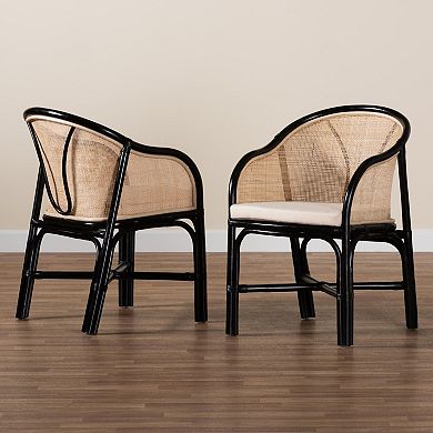 bali & pari Miranda Rattan 2-pc. Dining Chair Set