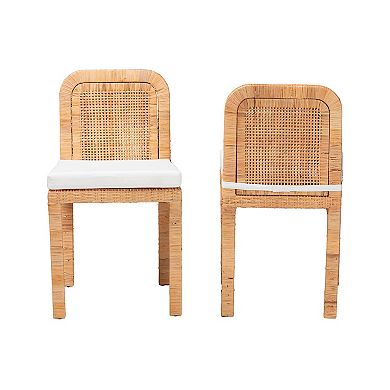 Bali & Pari Zariah Rattan Dining Chair Set of 2