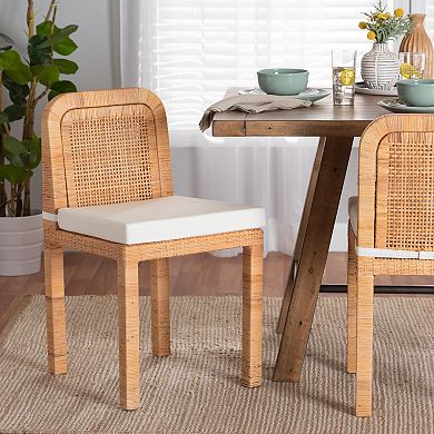 Bali & Pari Zariah Rattan Dining Chair Set of 2