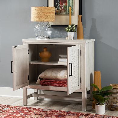 Linon Malcolm Wood 2-Door Accent Cabinet