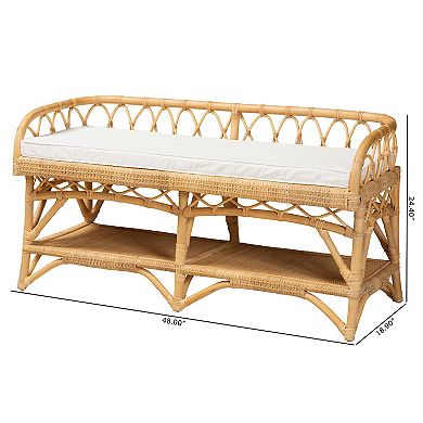 bali & pari Natural Rattan Storage Bench