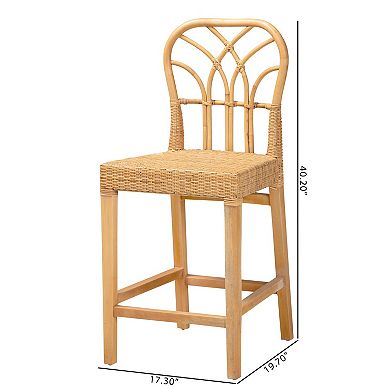 bali & pari Monaco Natural Rattan Counter Stool