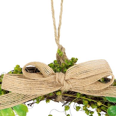 Northlight Spring Floral Easter Wreath with Peering Rabbit - 11-inch