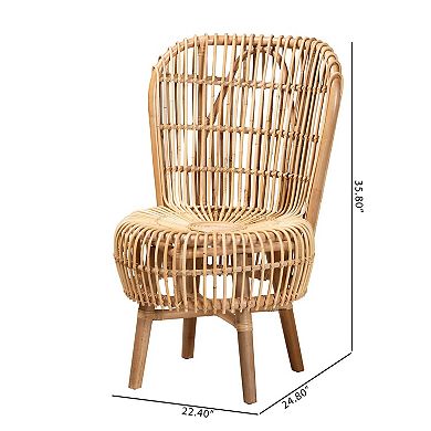 bali & pari Natural Rattan Tall Accent Chair