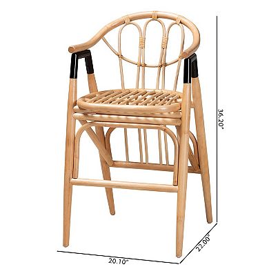 bali & pari Cyntia Natural Rattan Counter Stool
