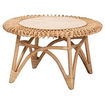 bali & pari Elani Natural Rattan Round Coffee Table