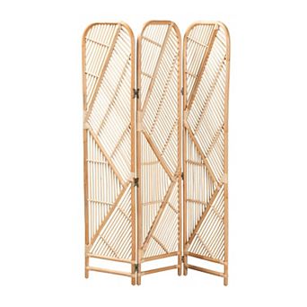 bali & pari Firenze Natural Rattan 3-Panel Room Divider