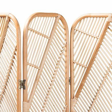 bali & pari Firenze Natural Rattan 3-Panel Room Divider