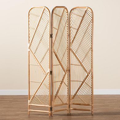 bali & pari Firenze Natural Rattan 3-Panel Room Divider