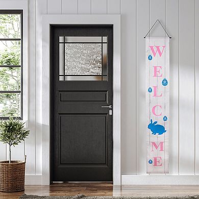 Northlight Welcome & Happy Easter Outdoor Hanging Door Banners - 71 Inches - Set of 2