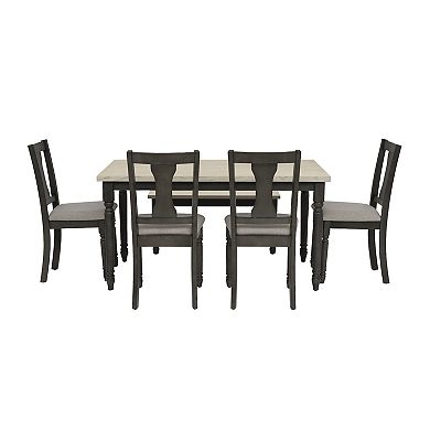 Linon Willow 6-pc. Dining Set with Bench and Upholstered Chairs