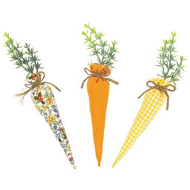 Northlight Fabric Carrot Easter Decorations - 9-Inch - Set of 3