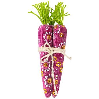 Northlight Bundled Floral Carrots Decoration - 10.25 Inches