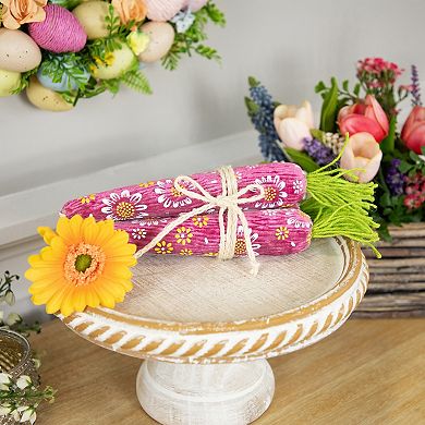 Northlight Bundled Floral Carrots Decoration - 10.25 Inches