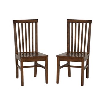 Linon Percival Slat Back Dining Chairs Set of 2