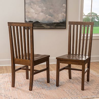Linon Percival Slat Back Dining Chairs Set of 2