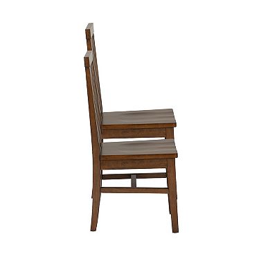 Linon Percival Slat Back Dining Chairs Set of 2