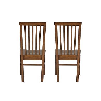 Linon Percival Slat Back Dining Chairs Set of 2