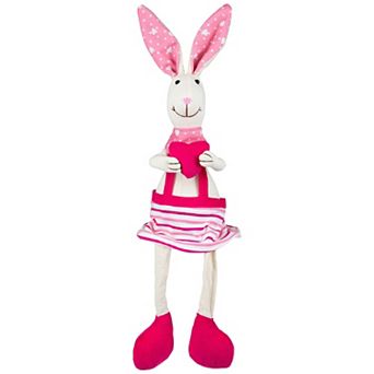 Northlight Sitting Girl Easter Rabbit Decoration with Dangling Legs - 16.5-Inch