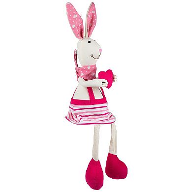 Northlight Sitting Girl Easter Rabbit Decoration with Dangling Legs - 16.5-Inch