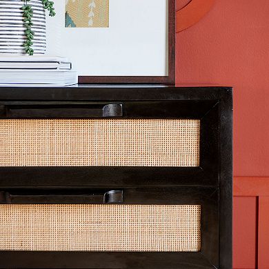 Linon Janie Rattan Cabinet 3-Drawer Storage Unit