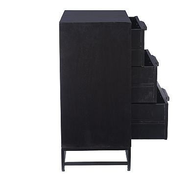 Linon Janie Rattan Cabinet 3-Drawer Storage Unit