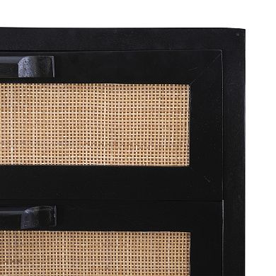 Linon Janie Rattan Cabinet 3-Drawer Storage Unit