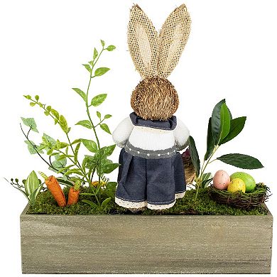 Northlight Boxed Garden Arrangement with Bunny Decoration - 17.25 Inches Table Decor