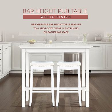 Linon Claridge Bar Pub Table with Storage Shelf