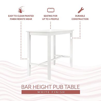Linon Claridge Bar Pub Table with Storage Shelf