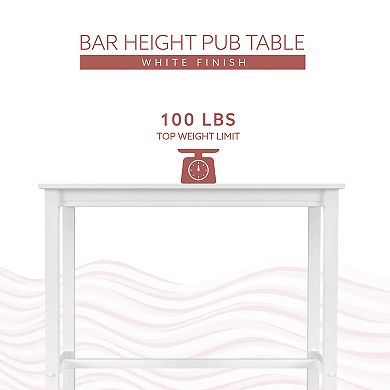 Linon Claridge Bar Pub Table with Storage Shelf
