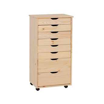 Linon Cary Rolling Storage Cart 8-Drawer