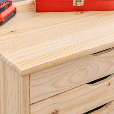 Linon Cary Rolling Storage Cart 8-Drawer