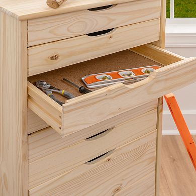Linon Cary Rolling Storage Cart 8-Drawer