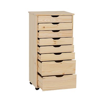 Linon Cary Rolling Storage Cart 8-Drawer
