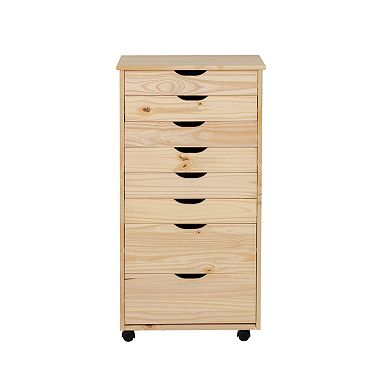 Linon Cary Rolling Storage Cart 8-Drawer