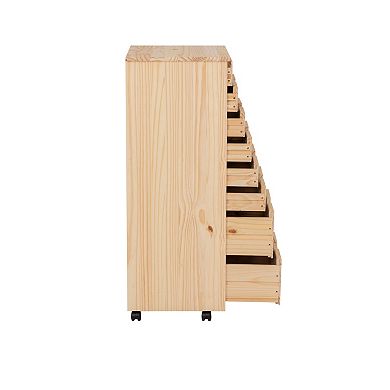 Linon Cary Rolling Storage Cart 8-Drawer