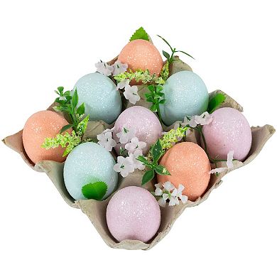 Northlight Pastel Easter Eggs with Carton Decoration - 6.25-Inch - Set of 9