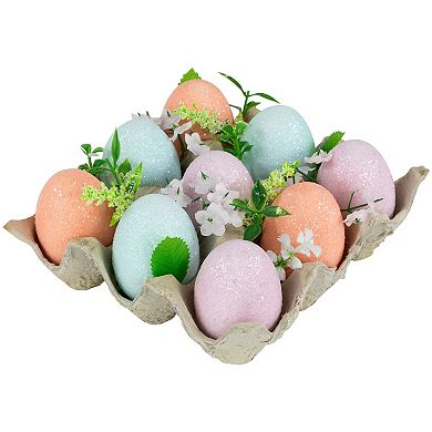 Northlight Pastel Easter Eggs with Carton Decoration - 6.25-Inch - Set of 9