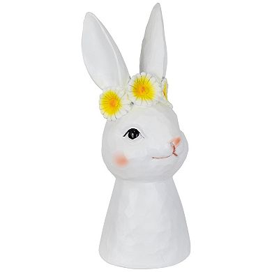 Northlight Easter Bunny Bust with Daisy Flower Crown Table Decor - 9 Inches