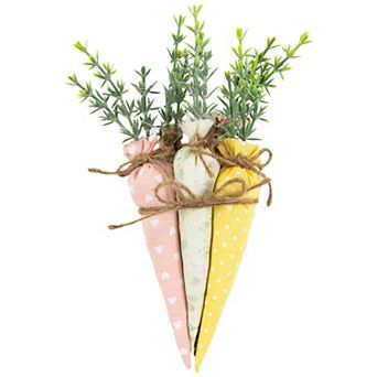 Northlight Fabric Carrot Easter Decorations - 9-Inch - Set of 5