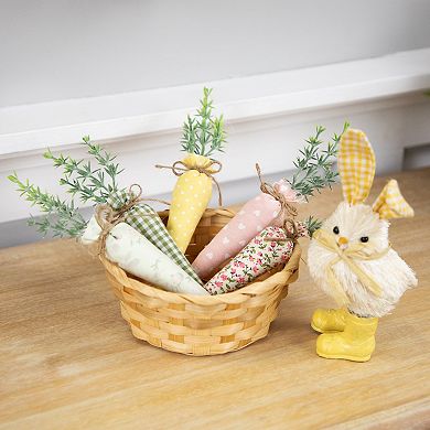 Northlight Fabric Carrot Easter Decorations - 9-Inch - Set of 5